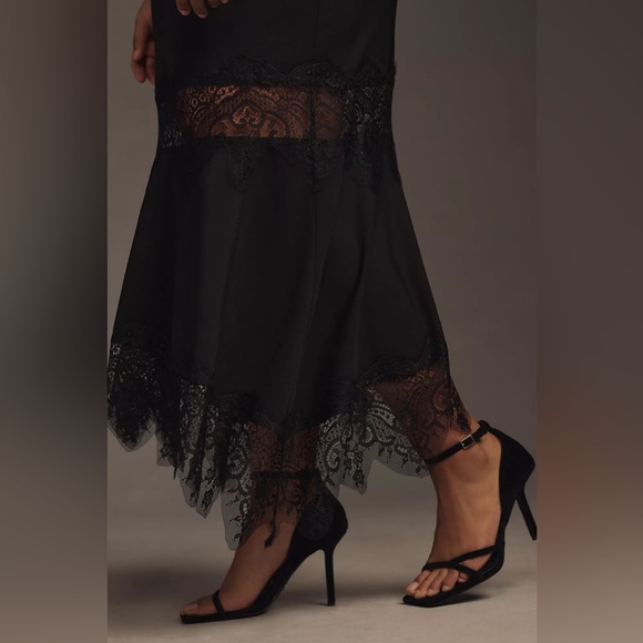 Anthropologie Hutch Asymmetrical Lace Mix Slip Dress - Picture 11 of 14